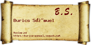 Burics Sámuel névjegykártya